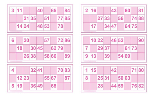 360 Cartones Bingo Lotería Pdf Para Imprimir