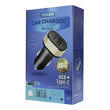 Cargador Tipo C + Usb Para Auto 12v Adaptador Rapido