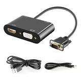 Cabo Adaptador Vga Para Hdmi Vga Video Audio 1080p