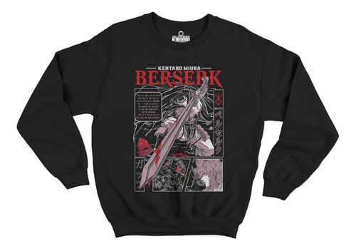 Pullover Sudadera Berserk Guerrero Negro Anime Guts