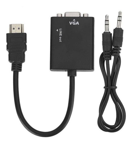 Adaptador Hdmi Macho A Vga Hembra Con Audio