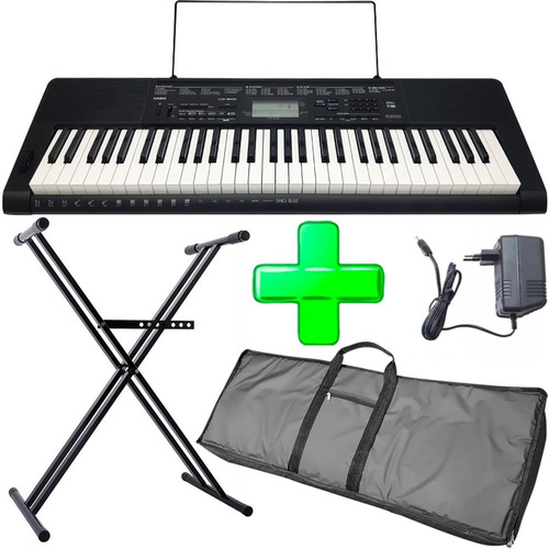 Teclado Casio Ctk3500 Sensitivo 5 Octavas + Soporte + Fuente + Funda