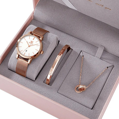 Reloj Pulsera Olevs 5869 Con Correa De Acero Inoxidable Color Oro Rosa - Fondo Blanco-1 | Meses sin interés