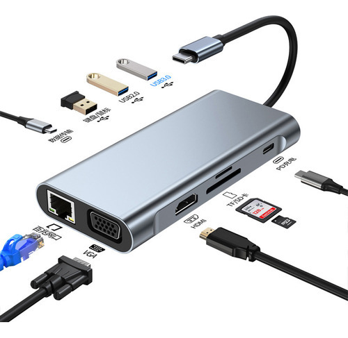 Tipo C Adaptador Usb C A Hdmi Vga, Ethernet Para Macbook Air