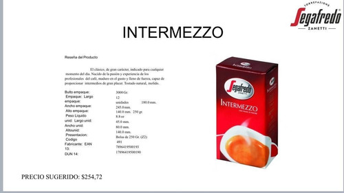 Cafe Molido Pack 6 X 250 Grs Intermezzo Segafredo Zanetti