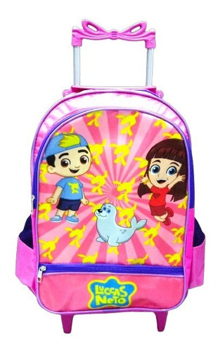 Mochila Lucas Neto Gi Bolsa Infantil Feminina Rodinhas 