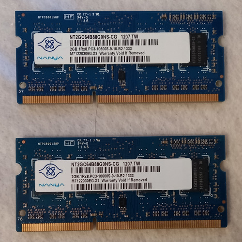 Memoria Ram  2gb 1 Nanya Nt2gc64b88g0ns-cg