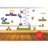 Vinil Decorativo Infantil Medidor Mario Bros 3 Mts X 1.60 