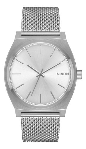 Reloj Nixon Unisex Negro Porter Leather A10581031 Color De La Correa Plateado 2