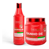 Kit Shampoo E Máscara Banho De Verniz Morango Forever Liss