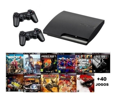 Ps3 Usado Play 3 Playstation + 40 Jogos Completos + Controle