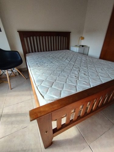 Cama Griega Matrimonial Madera Maciza + Colchón 2 Plazas