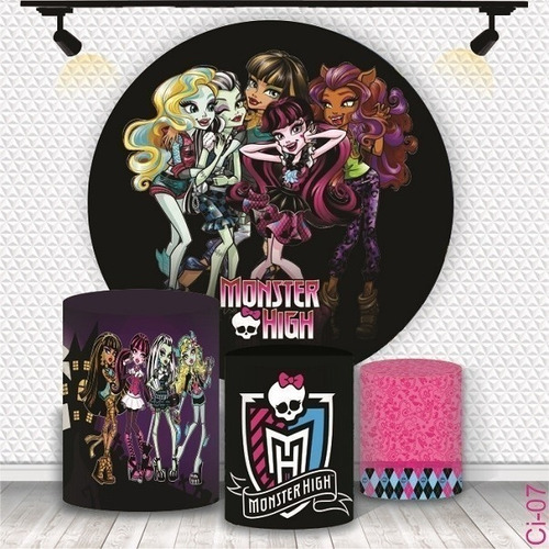 Trio Capas De Cilindro + Painel Redondo 1,50 Monster High