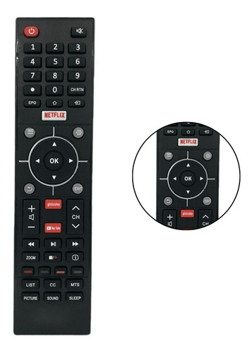 Controle Compatível Smart Tv Semp Toshiba Ct-6840 Ct-6810