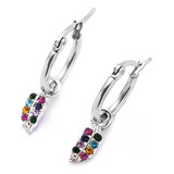 Par Aros Argolla 15mm Pluma C/ Strass Multicolor C:4375