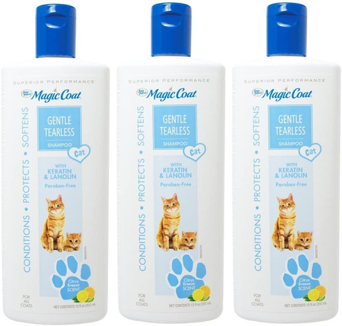 (paquete De 3) Cuatro Patas Magic Coat Cat Champu Sin Lagr