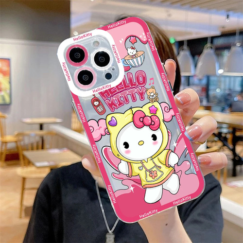 Funda De Teléfono Sanrio Hello Kitty Kuromi Stitch Para Ipho