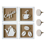 Kit Quadros Decorativos Cantinho Do Café E Ganchos De Parede