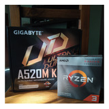 Combo Mother Am4 Ryzen 3 3100 Gigabyte A520m No Intel