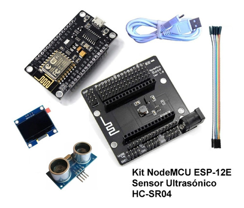 Kit Nodemcu Esp8266 Esp-12e Display Ssd1306 Sensor Hc-sr04