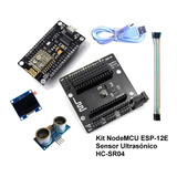 Kit Nodemcu Esp8266 Esp-12e Display Ssd1306 Sensor Hc-sr04