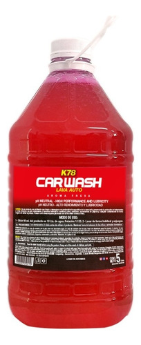 K78 Car Wash Shampoo Lava Autos Ph Neutro 5 Litros