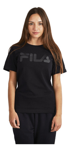 Remera Fila Mujer Basic Letter Manga Corta Negra F12l518198-