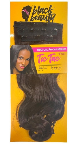 Aplique Tic Tac Orgânico Premium Ondulado 75cm  Black Beauty