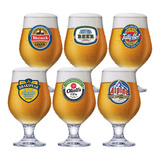 Jogo De Taças Para Cerveja Frases Rótulo Belgica 380ml 6 Pcs