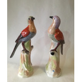 Antiguas Figuras De Pájaros Porcelana Sellados