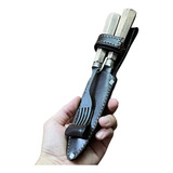 Juego Set Cuchillo Tenedor Asado Inoxidable Parrilla Estuche