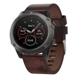 Correia De Pele Marrón Para Garmin Fenix 5x Zafiro