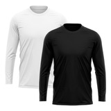 Kit 2 Camisetas Masculina Dry  Proteção Uv Manga Longa