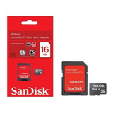 Cartão Memória Micro Sd 16gb  Adaptador Sandisk Original