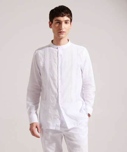 Guayabera Hombre Patprimo M/l Blanco Algodón 44030369-10215