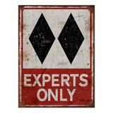 Cartel Chapa Experts Only Solo Expertos Nieve Ski Esquí