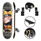 Skate Completo + Kit Proteção Unitoys Suporta Até 100kg