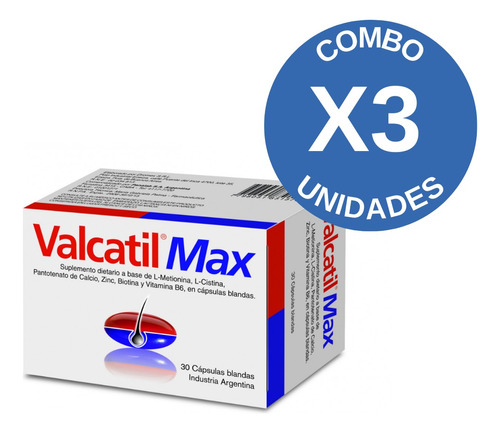 Pack X3 Valcatil Max Anticaida 30 Capsulas Blandas