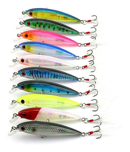 10 Señuelos De Pesca Rapala Minnow 8 Cm Lenguados Corvinas