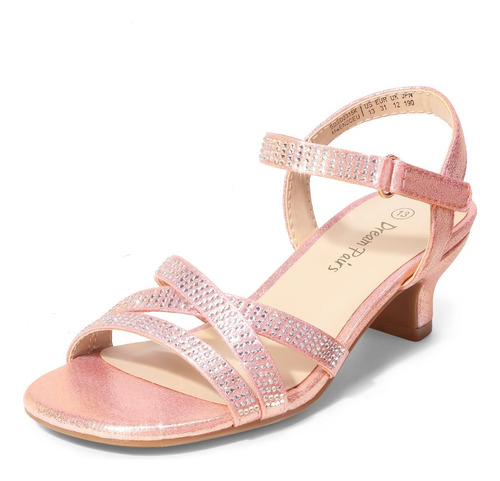 Sandalias De Tacón Bajo Dream Pairs Cristal Para Niñas