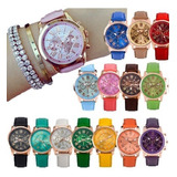 10 Reloj Geneva Mayoreo Piel Vinil Moda Dama Proveedor Lote Color De La Correa A Escoger