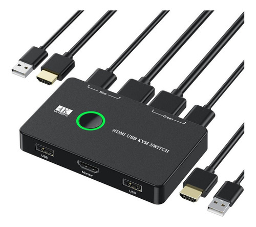 Conmutador De 2 Puertos Compatible Con Kvm Hdmi Selector2