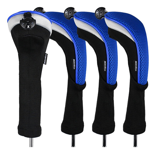 Cobertores De Palos De Golf De Cuello Largo 4 Pcs. Azul