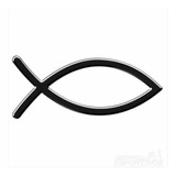 Emblema Preto Adesivo Peixe Cristão
