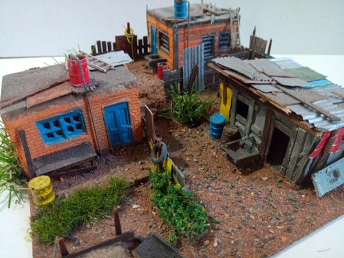 Diorama Barracos Favela Maquete Ferromodelismo 1:87 Anjoly