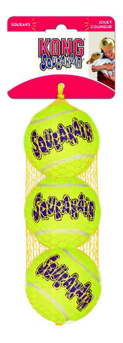 3 Pzas Pelotas Tenis Squeakair Chicas Juguetes Perro Kong Color Amarillo