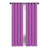 Cortinas Blackout 274cm Ancho X 213cm De Largo En 2 Paneles Color Morada