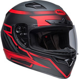 Capacete Fechado Bell Qualifier Raiser Preto Fosco Crimson Tamanho Do Capacete 55/56 - S