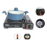 Fogareiro Fogão Cooktop A Gas Camping Acampamento C/ Maleta