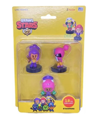 Brawl Stars, Set De 3 Figuras Con Timbre -  Friends (set 1)